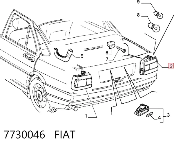 Lampa zespolona tylna prawa Fiat Tempra 159