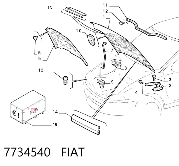 Maska silnika 7734540 Fiat/Alfa/Lancia
