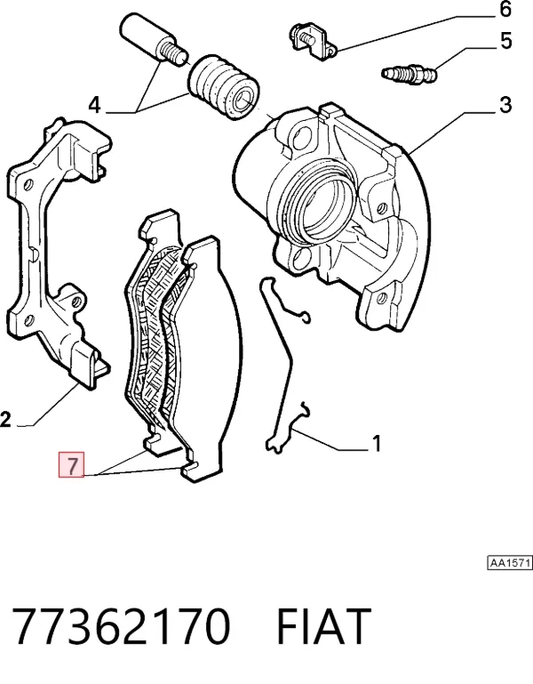 Klocki hamulcowe przednie tarczowe 77362170 Fiat/Alfa/Lancia