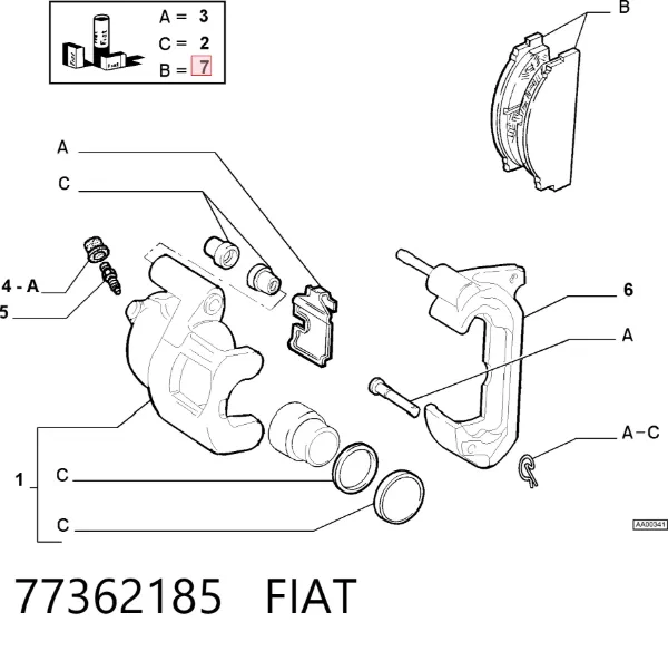 Klocki hamulcowe przednie tarczowe 77362185 Fiat/Alfa/Lancia