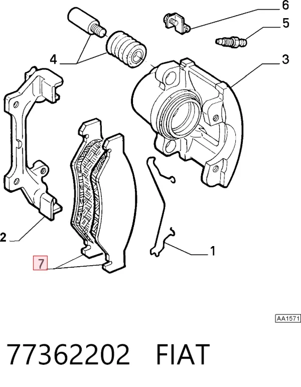 Klocki hamulcowe przednie tarczowe 77362202 Fiat/Alfa/Lancia