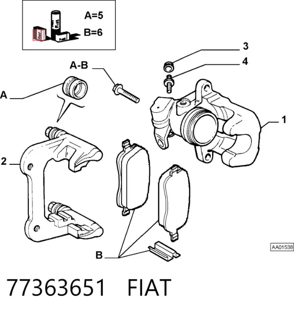 Zacisk hamulcowy tylny lewy 77363651 Fiat/Alfa/Lancia
