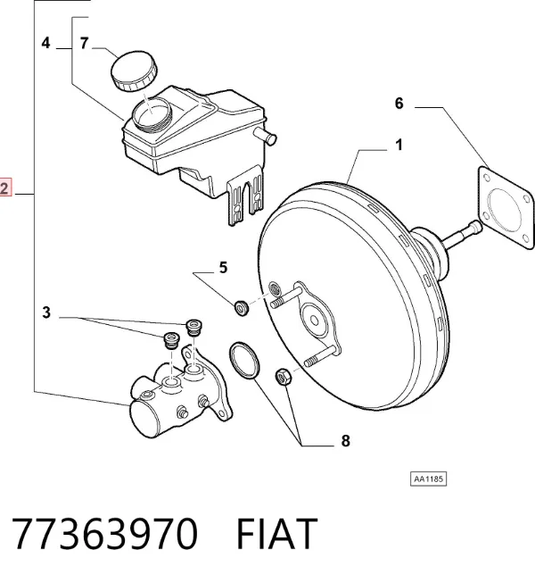 Główny cylinder hamulców Fiat Bravo II