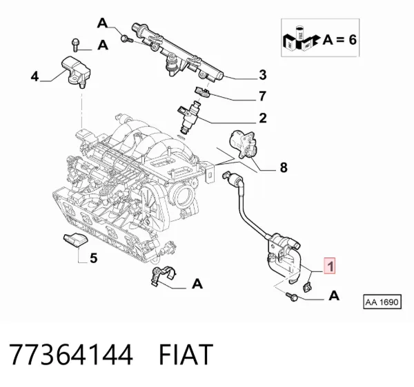Zawór odpowietrzający zbiornika paliwa Fiat Punto GRAND