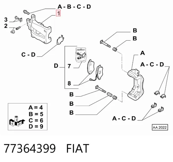 Zacisk hamulcowy przedni lewy 77364399 Fiat/Alfa/Lancia