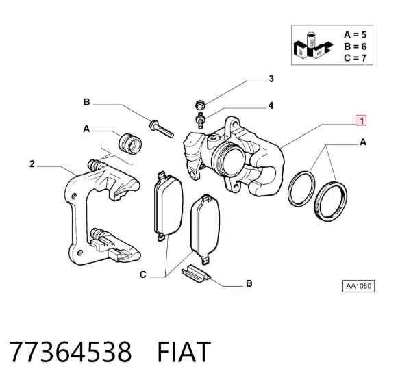 Zacisk hamulcowy tylny lewy 77364538 Fiat/Alfa/Lancia