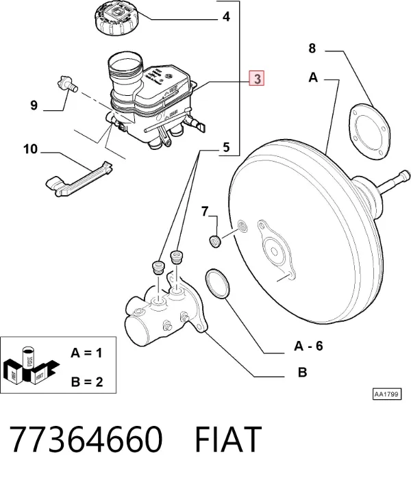 Zbiorniczek głównego cylindra hamulcowego (płynu hamulcowego) Fiat Panda II