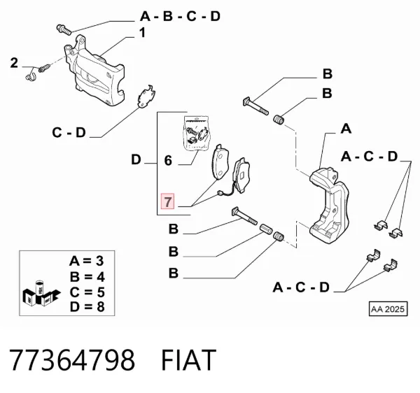 Klocki hamulcowe przednie tarczowe 77364798 Fiat/Alfa/Lancia