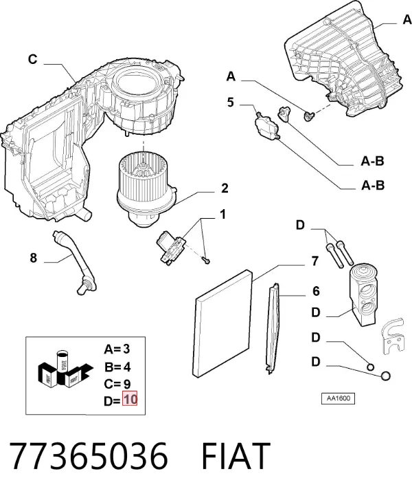 Zawór termostatyczny klimatyzacji 77365036 Fiat/Alfa/Lancia