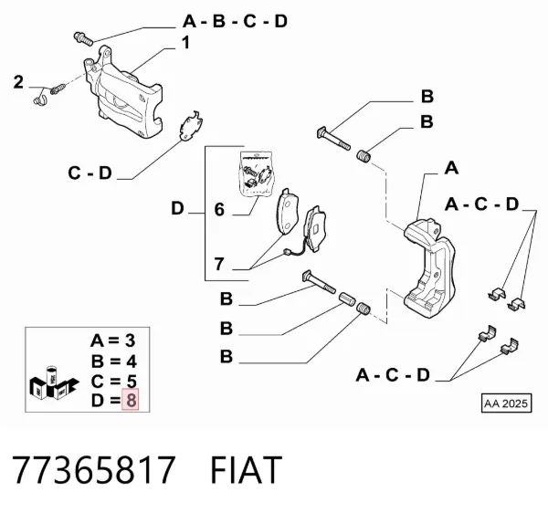 Klocki hamulcowe przednie tarczowe 77365817 Fiat/Alfa/Lancia