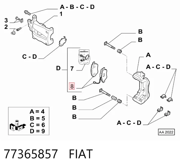 Klocki hamulcowe przednie tarczowe 77365857 Fiat/Alfa/Lancia