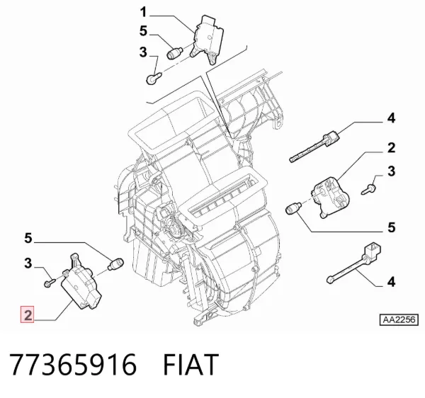 Silniczek klapy nagrzewnicy 77365916 Fiat/Alfa/Lancia
