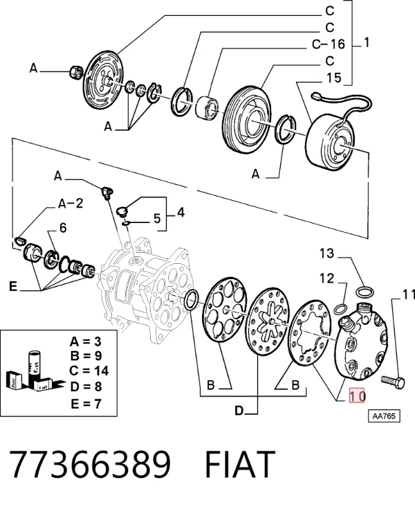 Klocki hamulcowe przednie tarczowe 77366389 Fiat/Alfa/Lancia