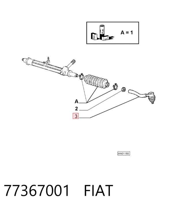 Końcówka drążka kierowniczego zewnętrzna 77367001 Fiat/Alfa/Lancia