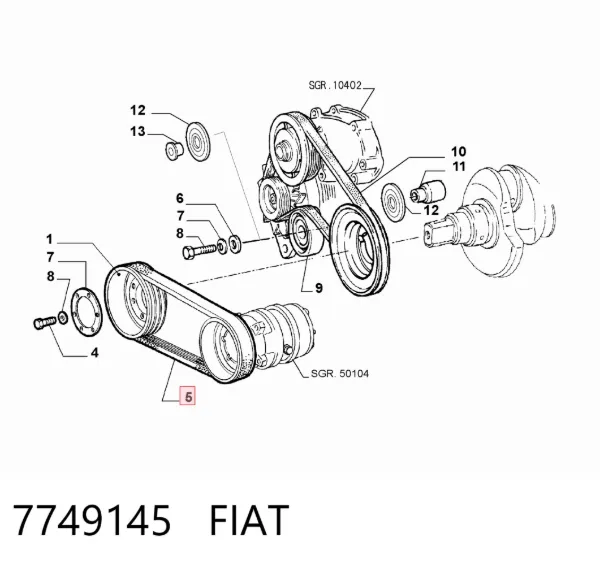 Pas napędowy mechanizmów 7749145 Fiat/Alfa/Lancia