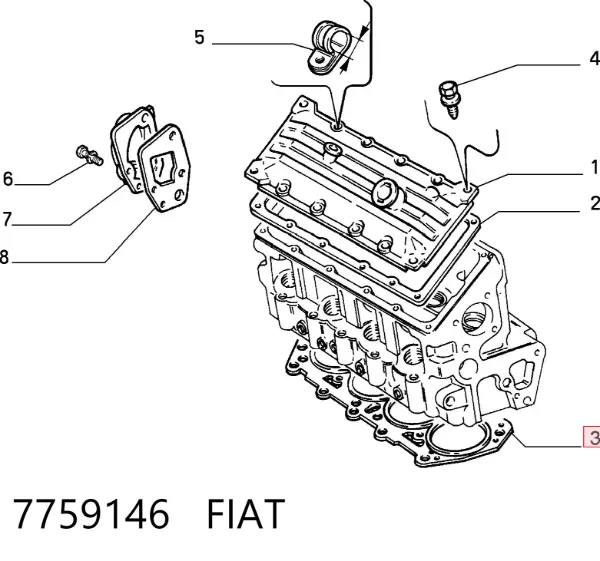 Uszczelka głowicy cylindrów 7759146 Fiat/Alfa/Lancia
