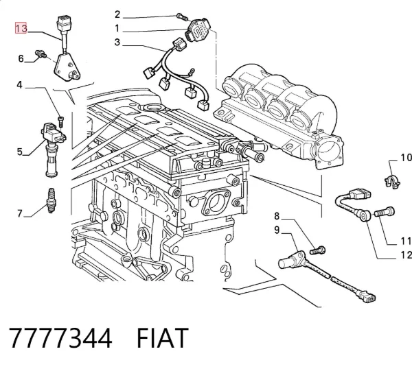 Czujnik położenia wałka rozrządu 7777344 Fiat/Alfa/Lancia
