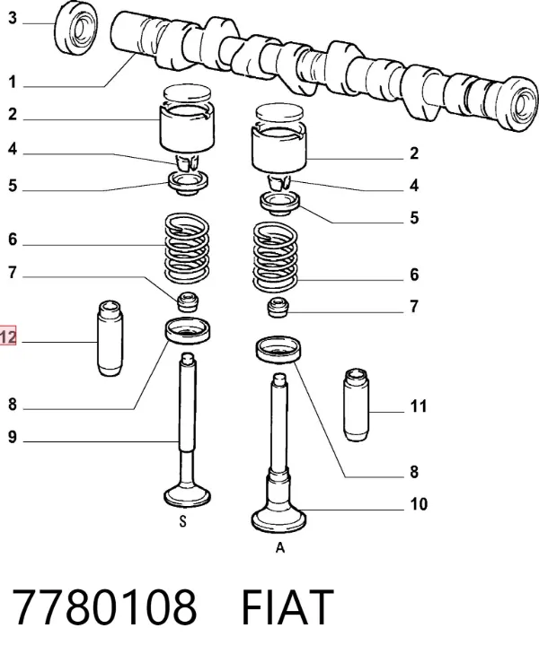 Prowadnica zaworu 7780108 Fiat/Alfa/Lancia