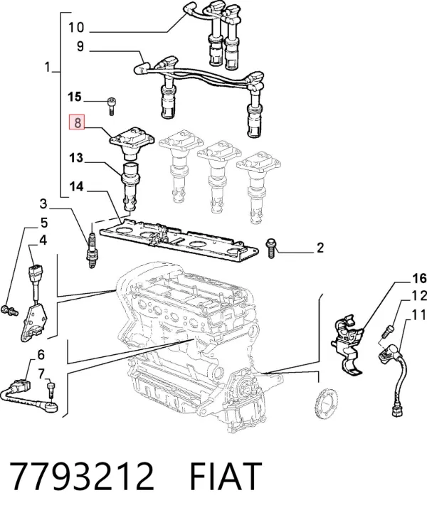 Cewka zapłonowa 7793212 Fiat/Alfa/Lancia