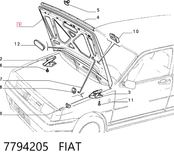 Maska silnika Fiat Tipo 160