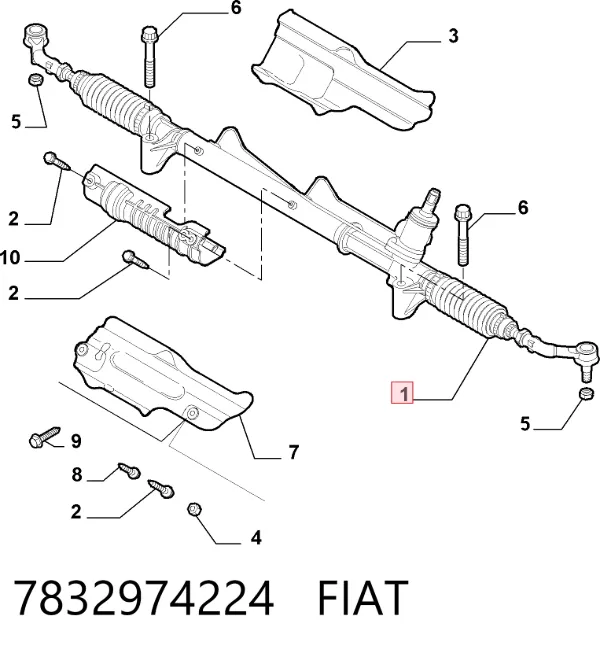 Listwa kierownicza (maglownica) 7832974224 Fiat/Alfa/Lancia