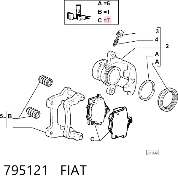Klocki hamulcowe przednie tarczowe 795121 Fiat/Alfa/Lancia