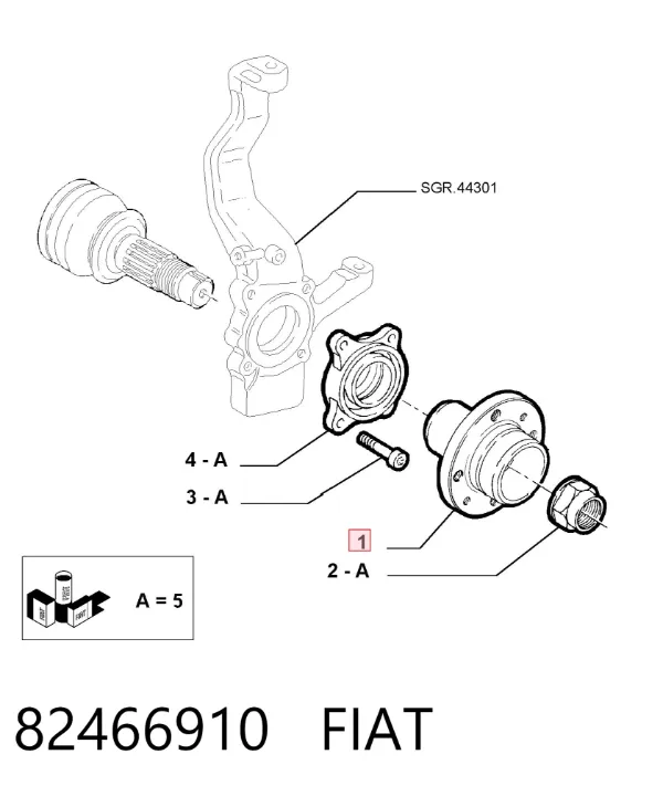 Piasta przednia 82466910 Fiat/Alfa/Lancia