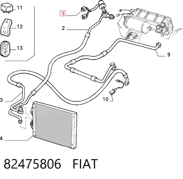 Czujnik ciśnienia bezwzględnego klimatyzacji 82475806 Fiat/Alfa/Lancia