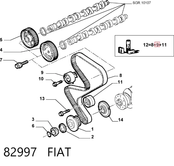 Rolka napinacza paska rozrządu 82997 Fiat/Alfa/Lancia