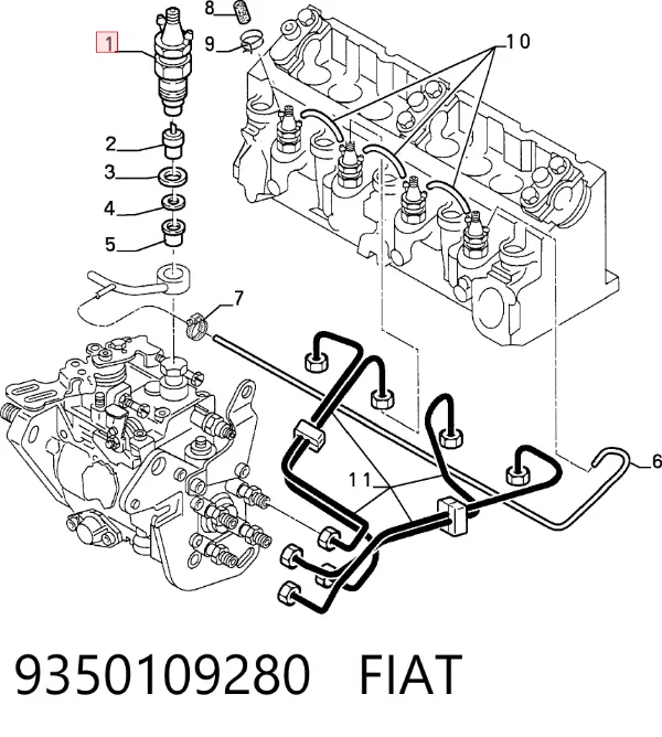 Wtryskiwacz paliwa 9350109280 Fiat/Alfa/Lancia