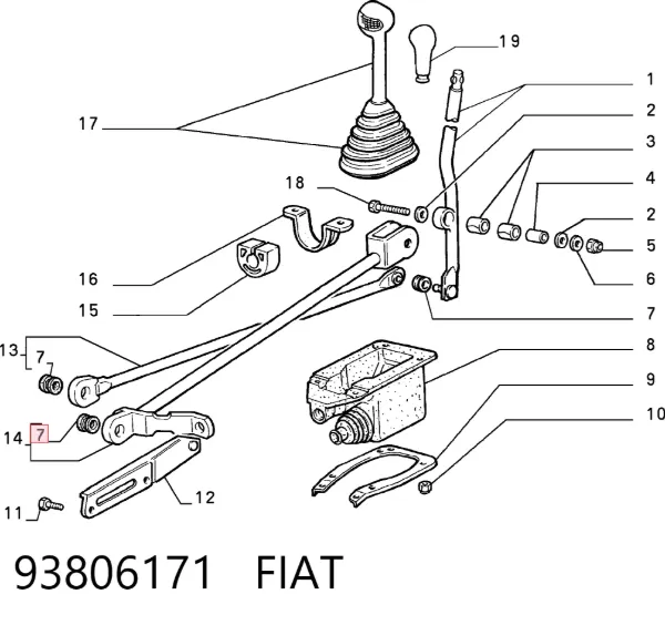 Tuleja mechanizmu zmiany biegów 93806171 Fiat/Alfa/Lancia
