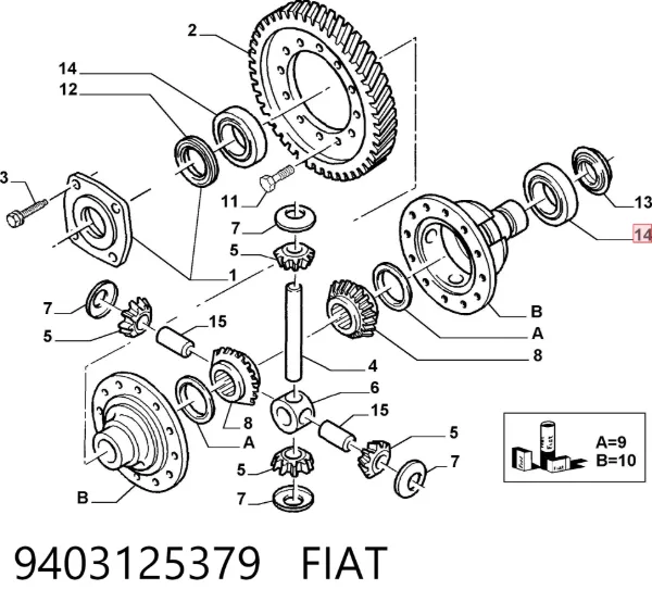 Łożysko skrzyni biegów 9403125379 Fiat/Alfa/Lancia