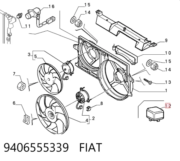 Przekaźnik wentylatora 9406555339 Fiat/Alfa/Lancia