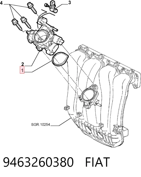 Uszczelka przepustnicy 9463260380 Fiat/Alfa/Lancia