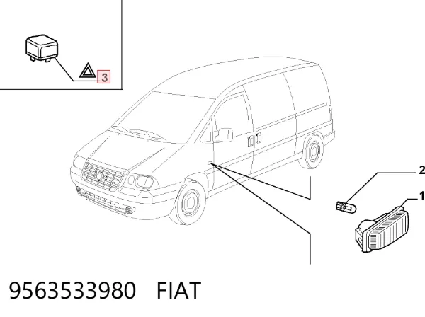 Przekaźnik kierunkowskazów 9563533980 Fiat/Alfa/Lancia