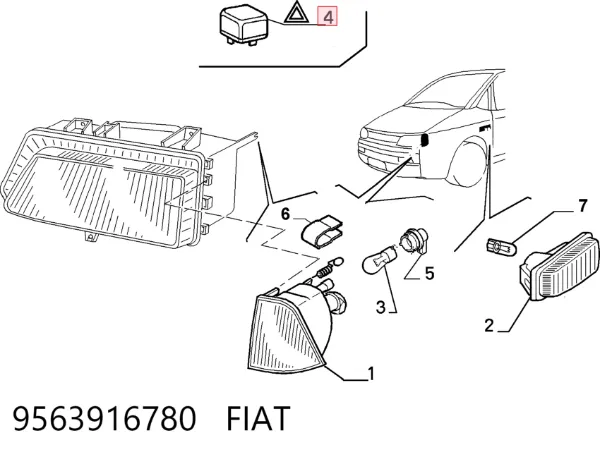 Przekaźnik kierunkowskazów 9563916780 Fiat/Alfa/Lancia