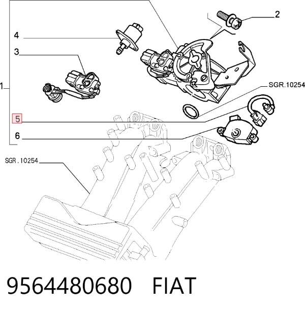 Czujnik temperatury powietrza wlotowego 9564480680 Fiat/Alfa/Lancia