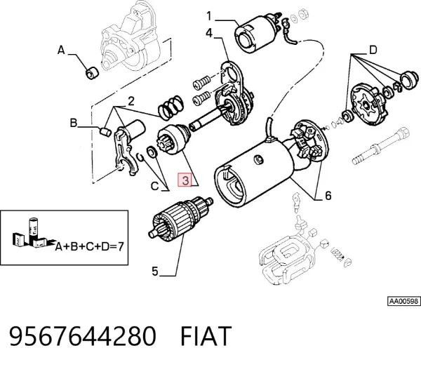 Bendiks rozrusznika 9567644280 Fiat/Alfa/Lancia
