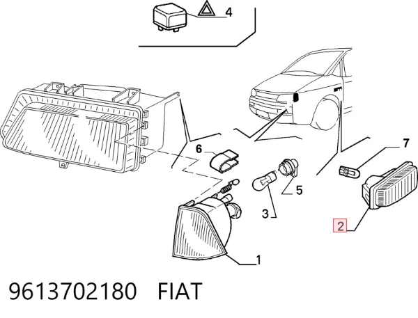 Powtarzacz kierunkowskazu na błotniku 9613702180 Fiat/Alfa/Lancia