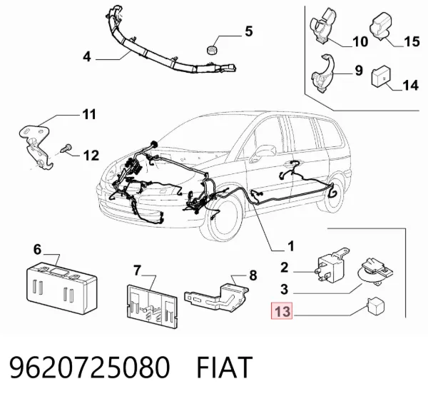 Elektryczne przekaźnik wielofunkcyjne 9620725080 Fiat/Alfa/Lancia