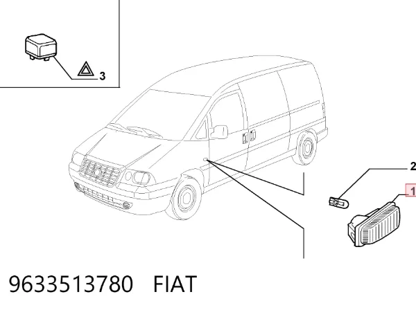 Powtarzacz kierunkowskazu na błotniku 9633513780 Fiat/Alfa/Lancia
