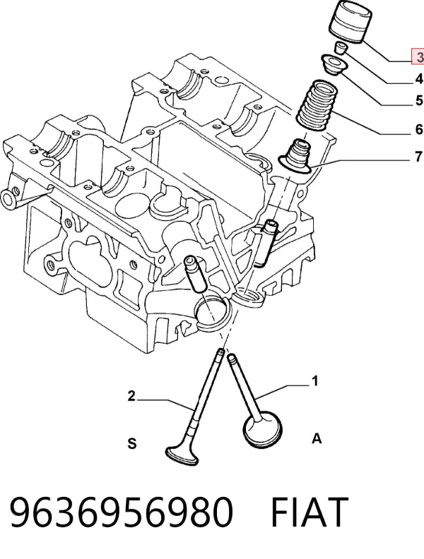 Kompensator hydrauliczny (popychacz hydrauliczny), popychacz zaworu 9636956980 Fiat/Alfa/Lancia