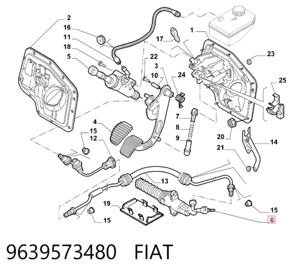 Cylinder roboczy sprzęgła 9639573480 Fiat/Alfa/Lancia