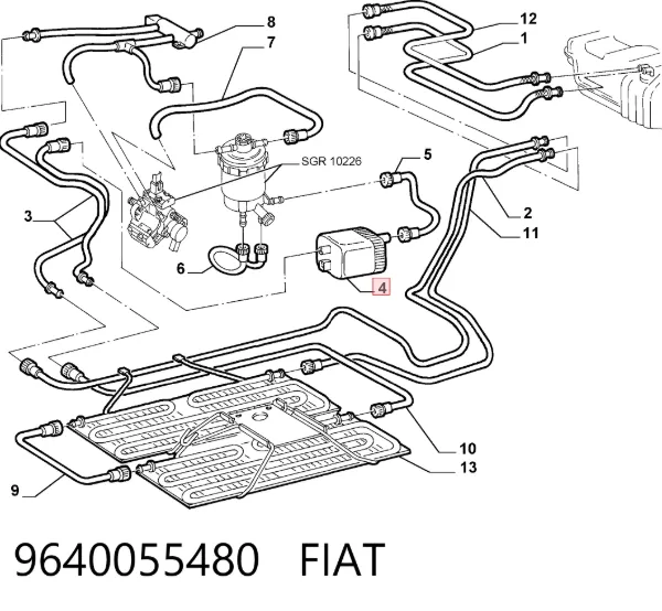 Czujnik temperatury paliwa 9640055480 Fiat/Alfa/Lancia