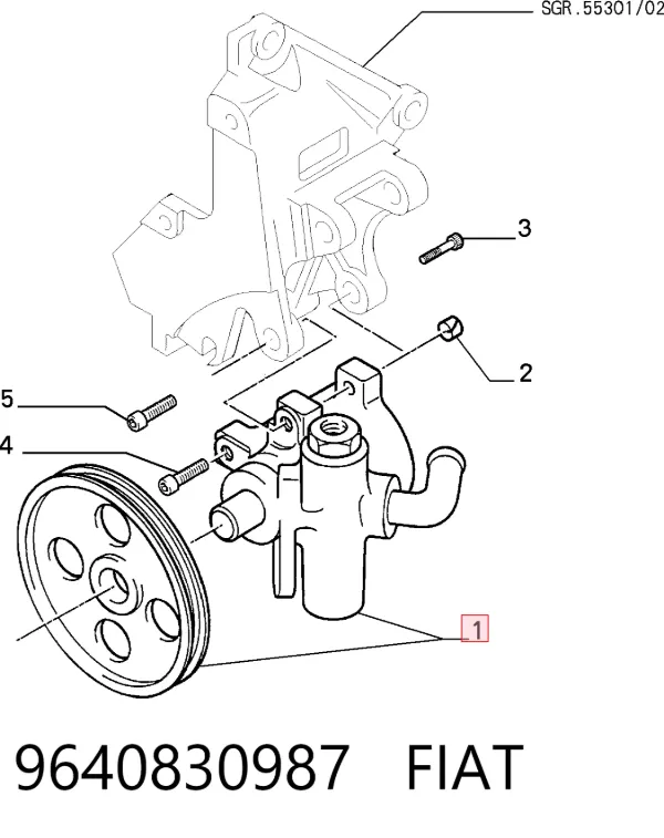 Pompa wspomagania hydraulicznego kierownicy 9640830987 Fiat/Alfa/Lancia