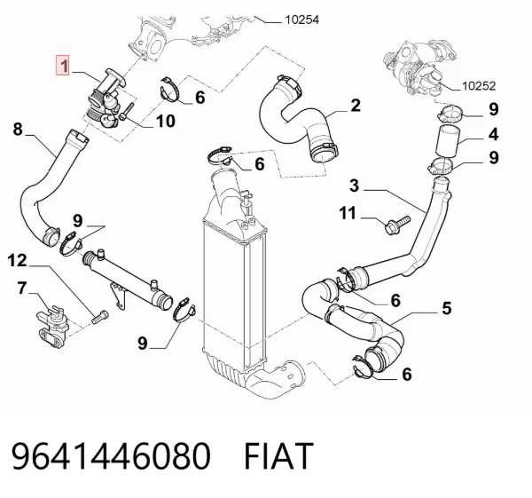 Przepustnica, komplet 9641446080 Fiat/Alfa/Lancia