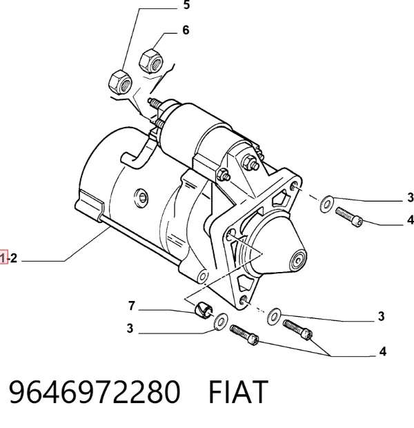 Rozrusznik 9646972280 Fiat/Alfa/Lancia