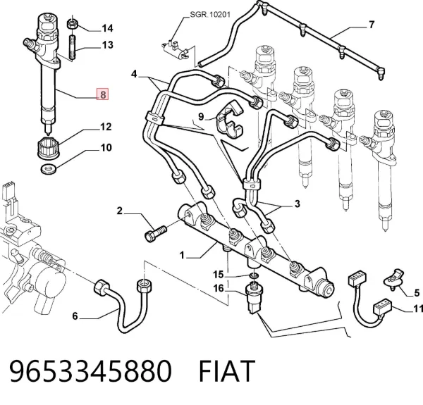 Wtryskiwacz paliwa Peugeot 406 8C