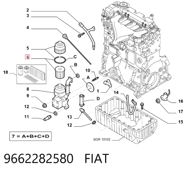 Filtr oleju 9662282580 Fiat/Alfa/Lancia