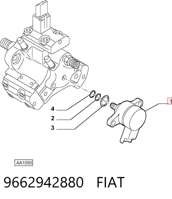 Zawór regulacji ciśnienia (zawór redukcyjny pompy wtryskowej) System Common-Rail 9662942880 Fiat/Alfa/Lancia